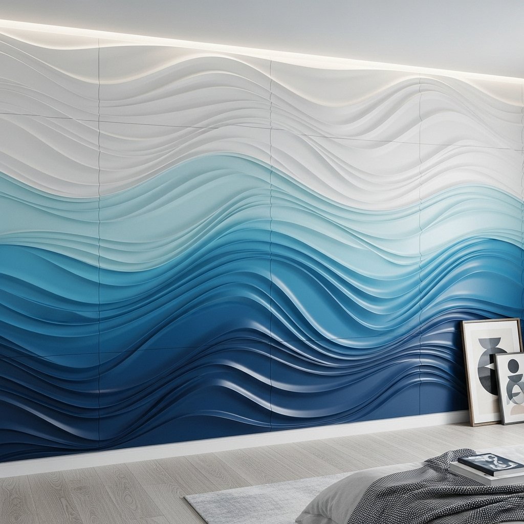 3D Wave Panel Accent Wall