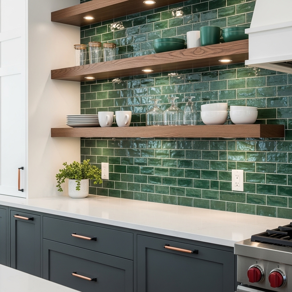 Emerald Brick Tile Backsplash Emerald Brick Tile Backsplash