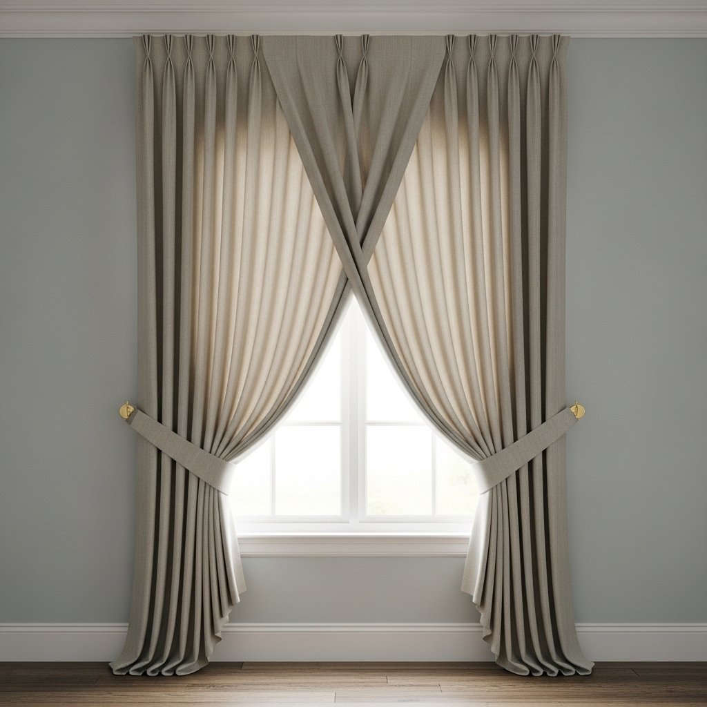 Elegant Layered Drapes with Soft Pleats