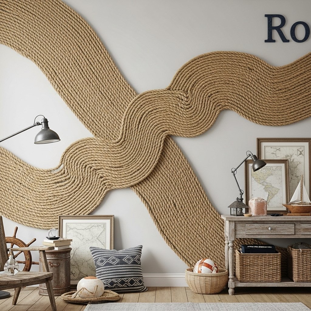  Sculptural Jute Rope Wall Feature