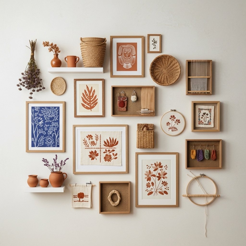 Artisan Corner: Woven Textures & Botanical Craft Gallery Wall