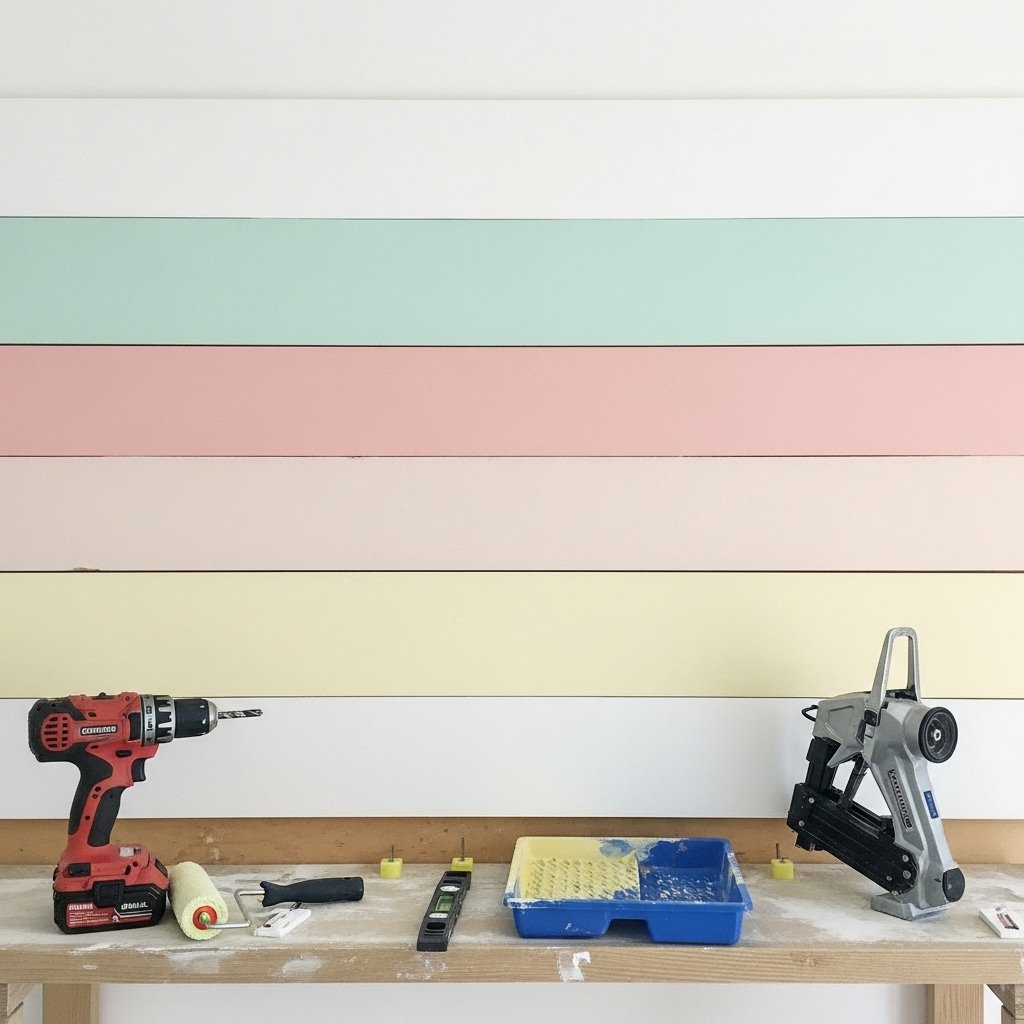 The Pastel Plank Accent Wall