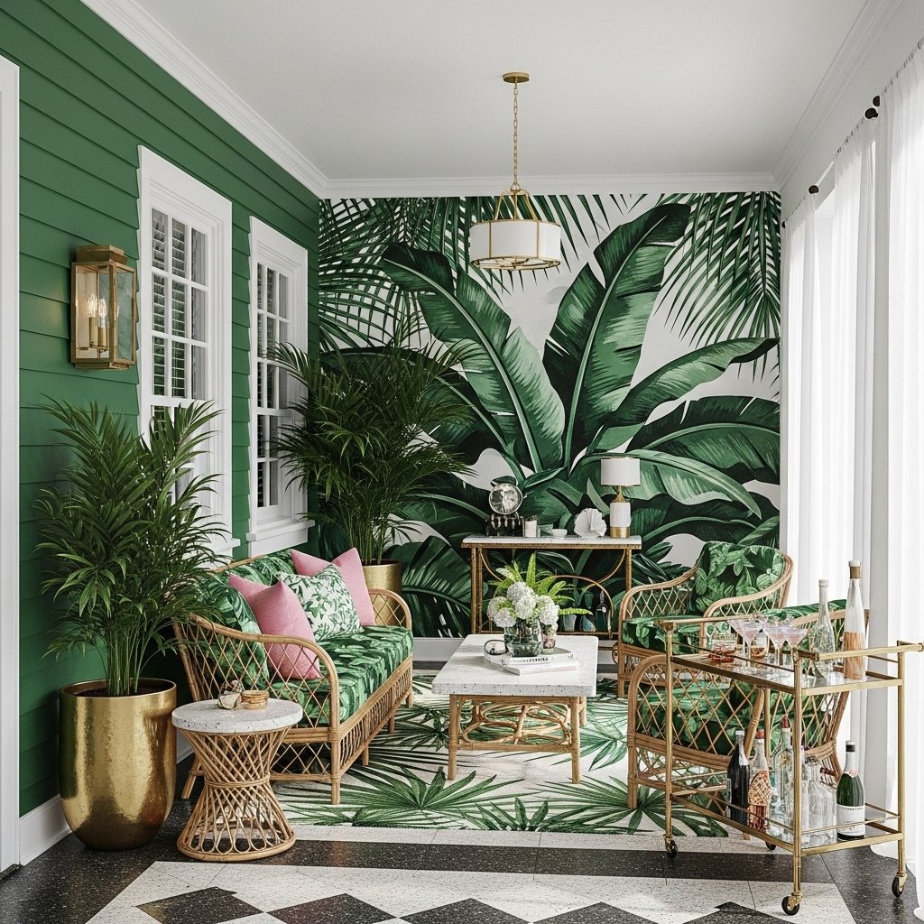 Layered Green Tropical Patterns