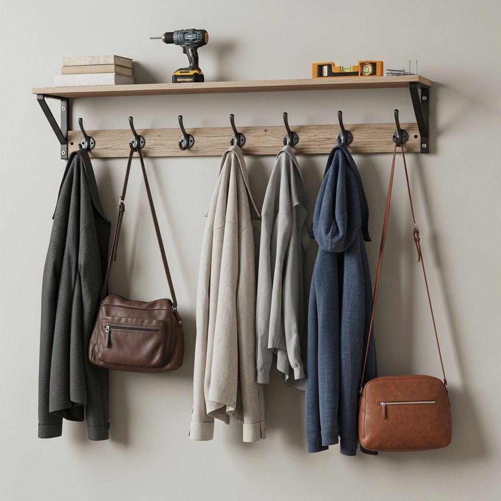 The Industrial Hook and Shelf Rack