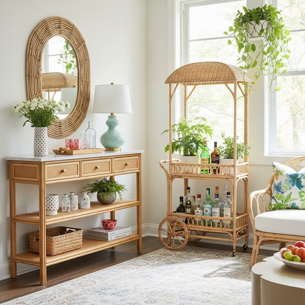 The Whimsical Rattan Canopy Cart