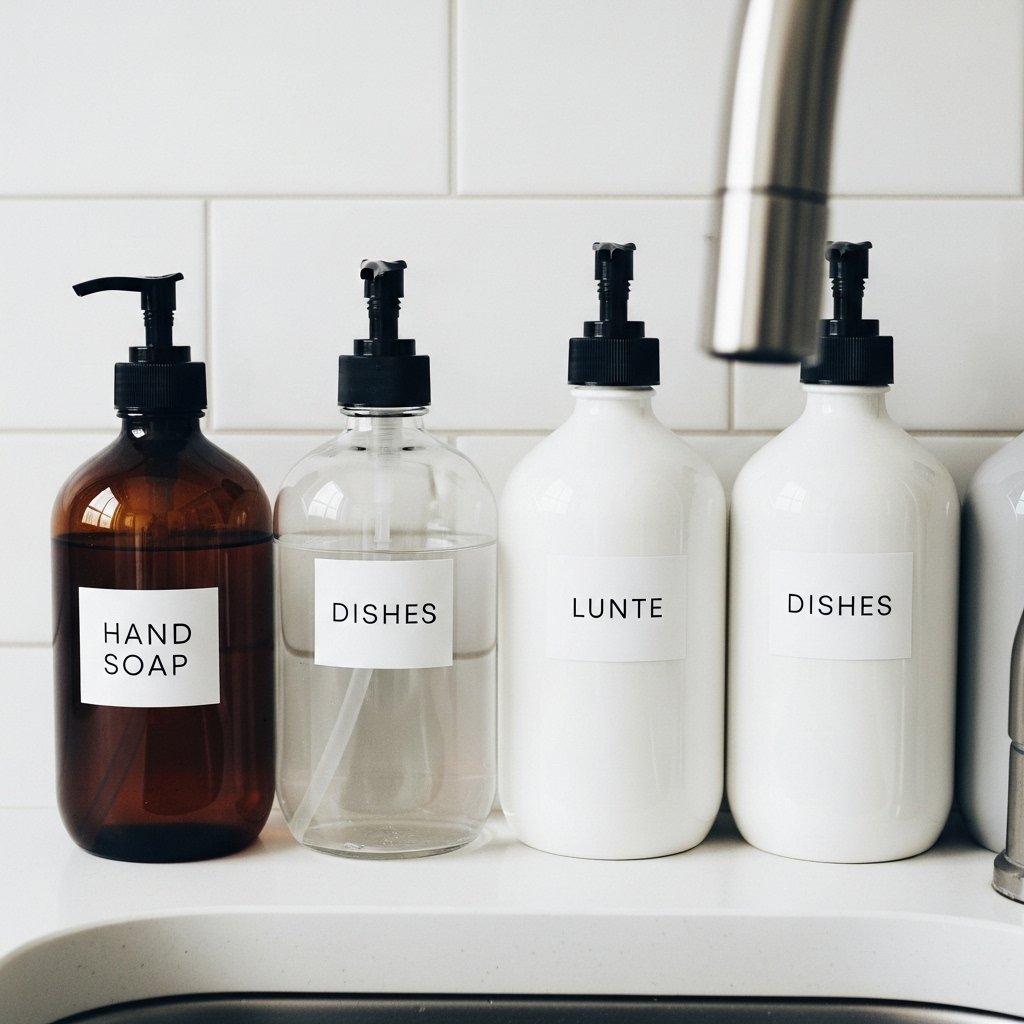 Refillable Glass and Ceramic Soap Bottles