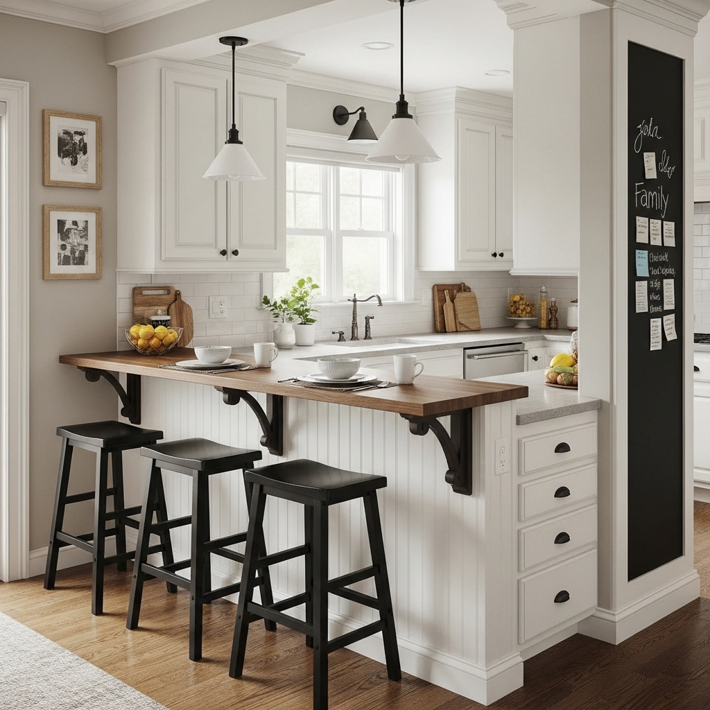 Breakfast Bar with Built-In Family Command Center Breakfast Bar with Built-In Family Command Center