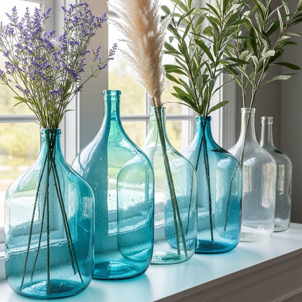 Sea Glass-Inspired Recycled Glass Vases