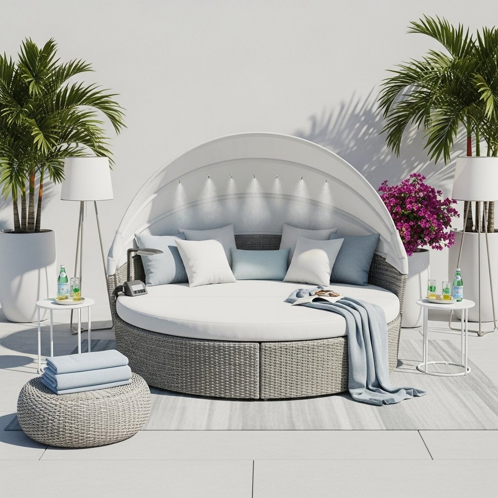 The Luxurious Round Daybed Retreat The Luxurious Round Daybed Retreat