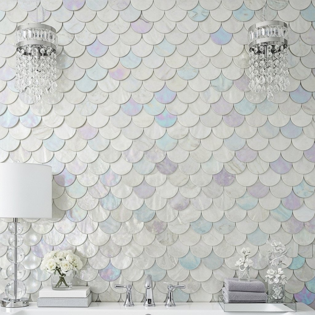 Pearlescent Fish Scale Tiles