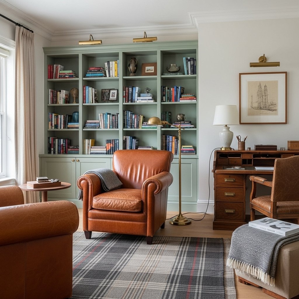 Stately Dill Green Bookshelves
