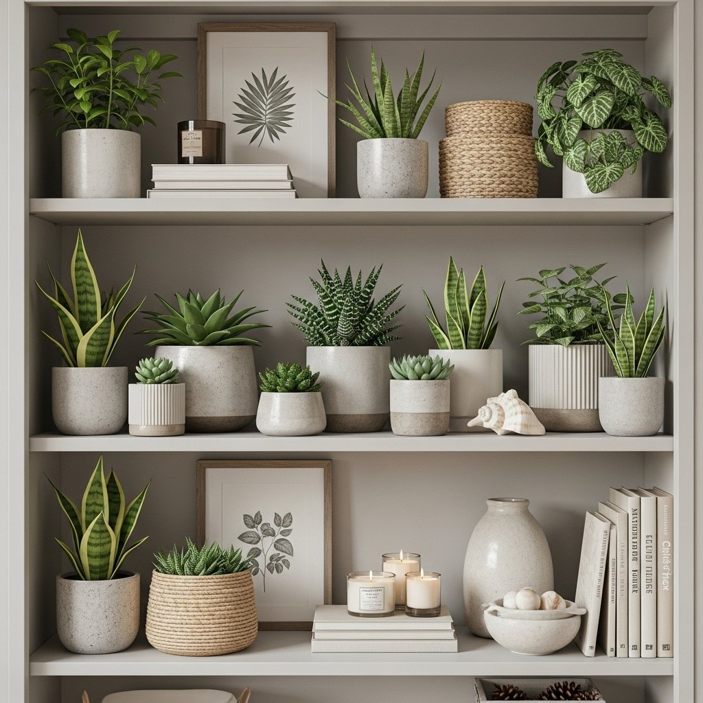 Curated Green Bookshelf