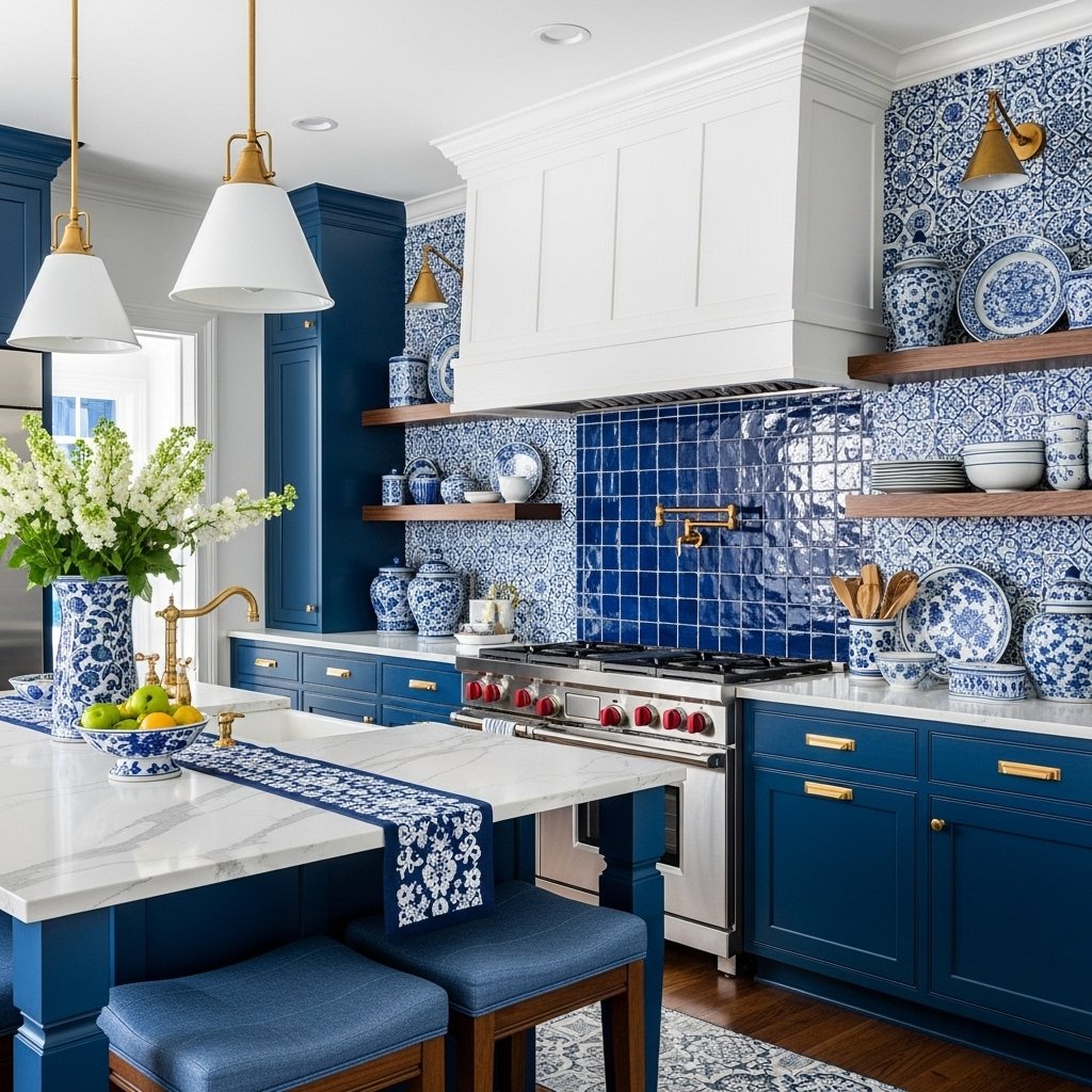 The Bold Blue & White Kitchen