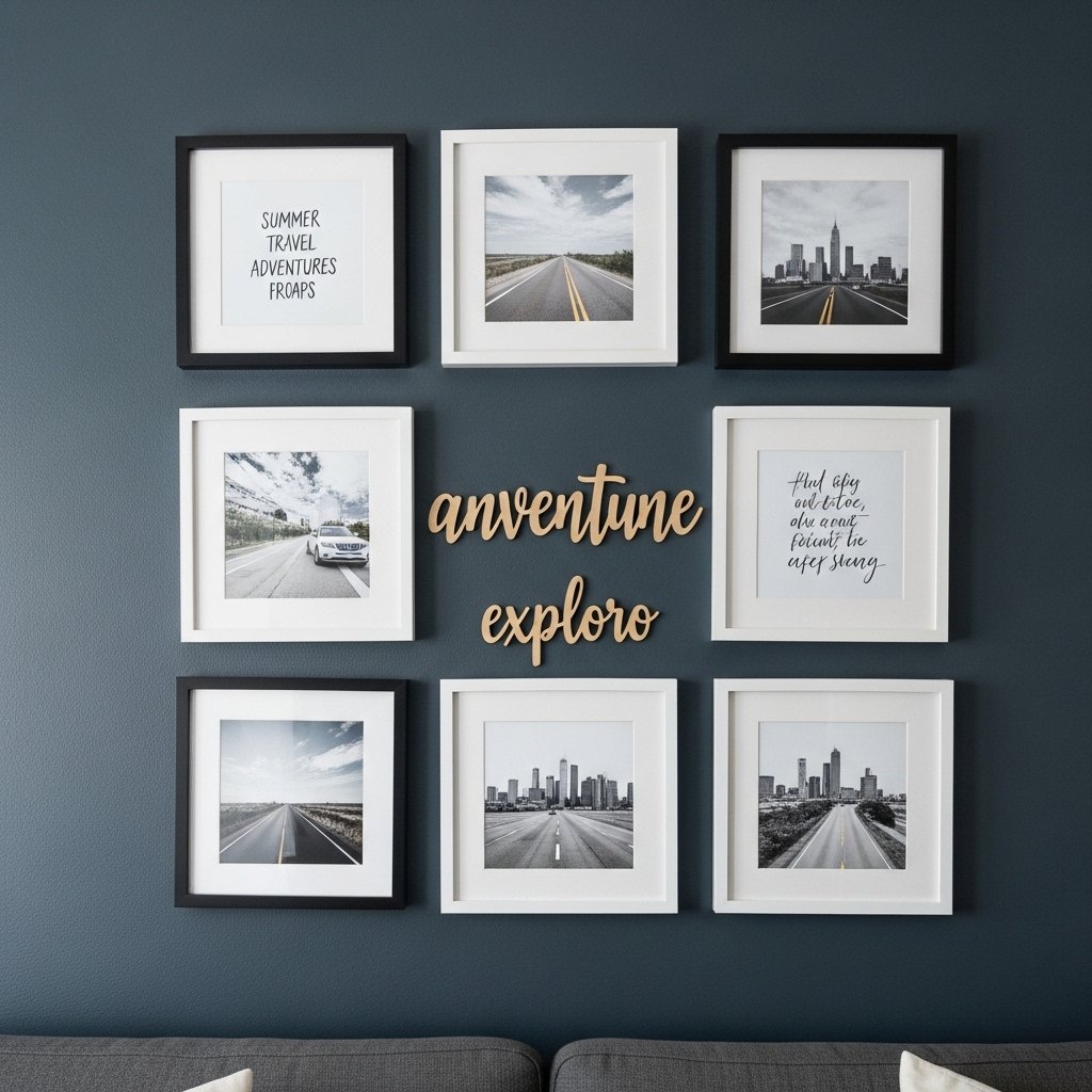 Road to Adventure: Monochrome Travel Grid