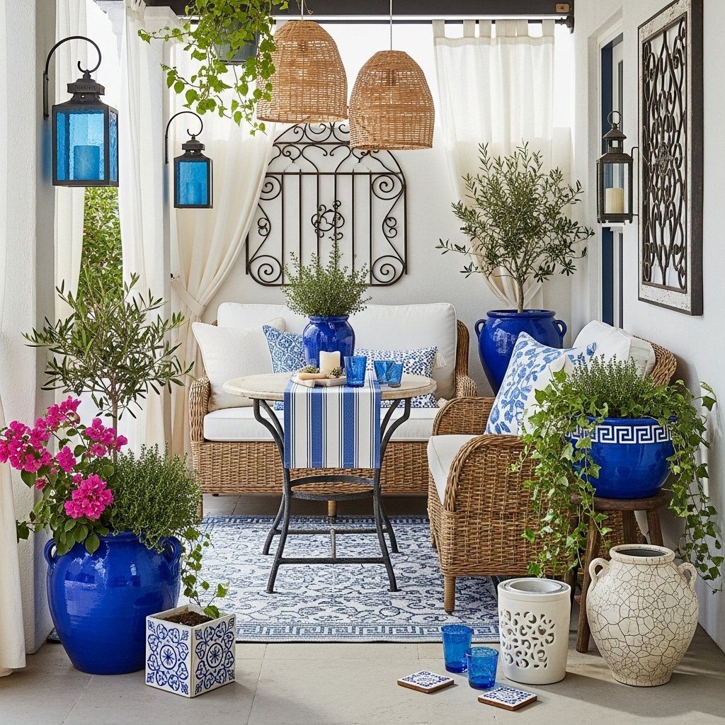 Mediterranean Blue Porch Retreat