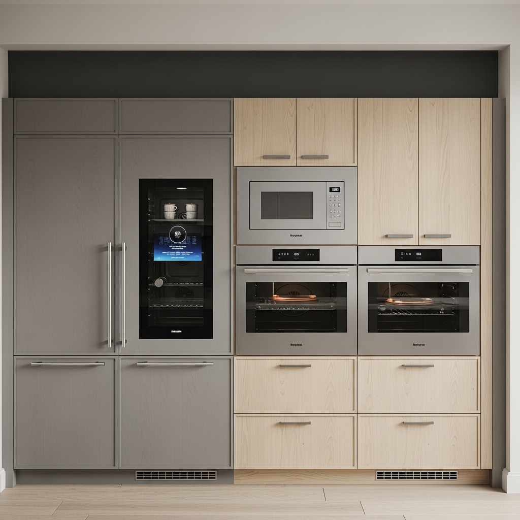 Smart Appliance Wall with Dual-Tone Finish Smart Appliance Wall with Dual-Tone Finish