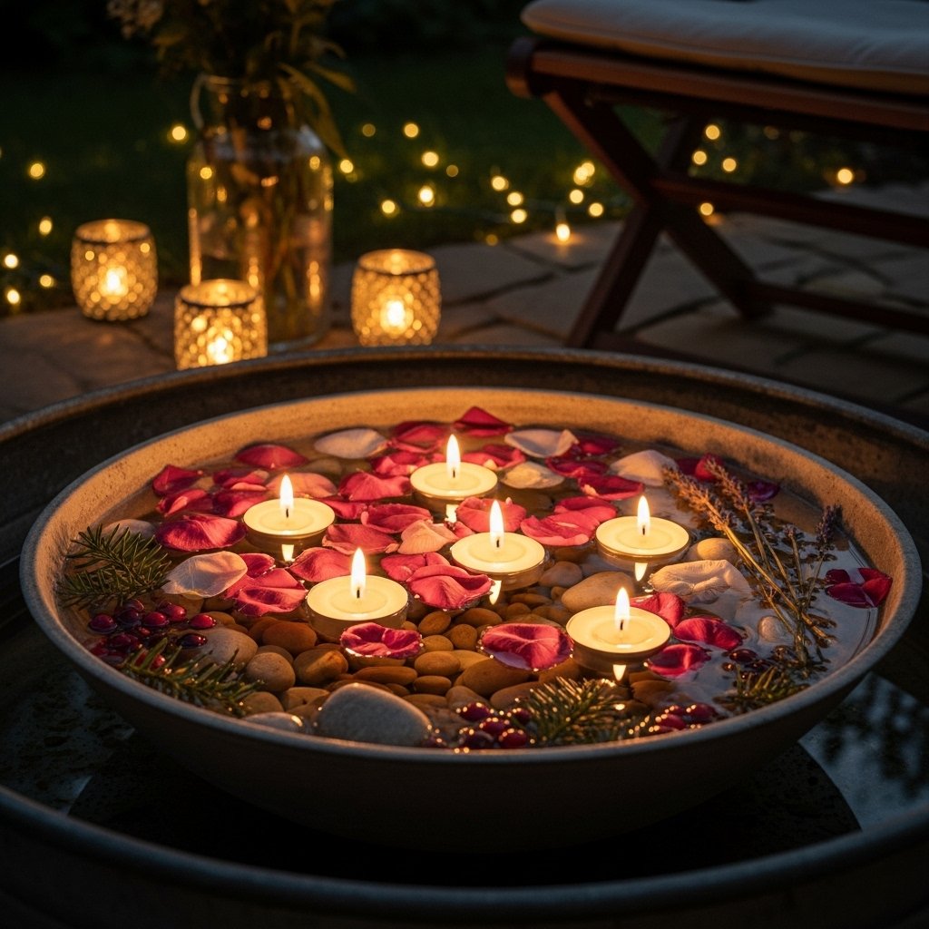 Rose Petal Candle Bowl