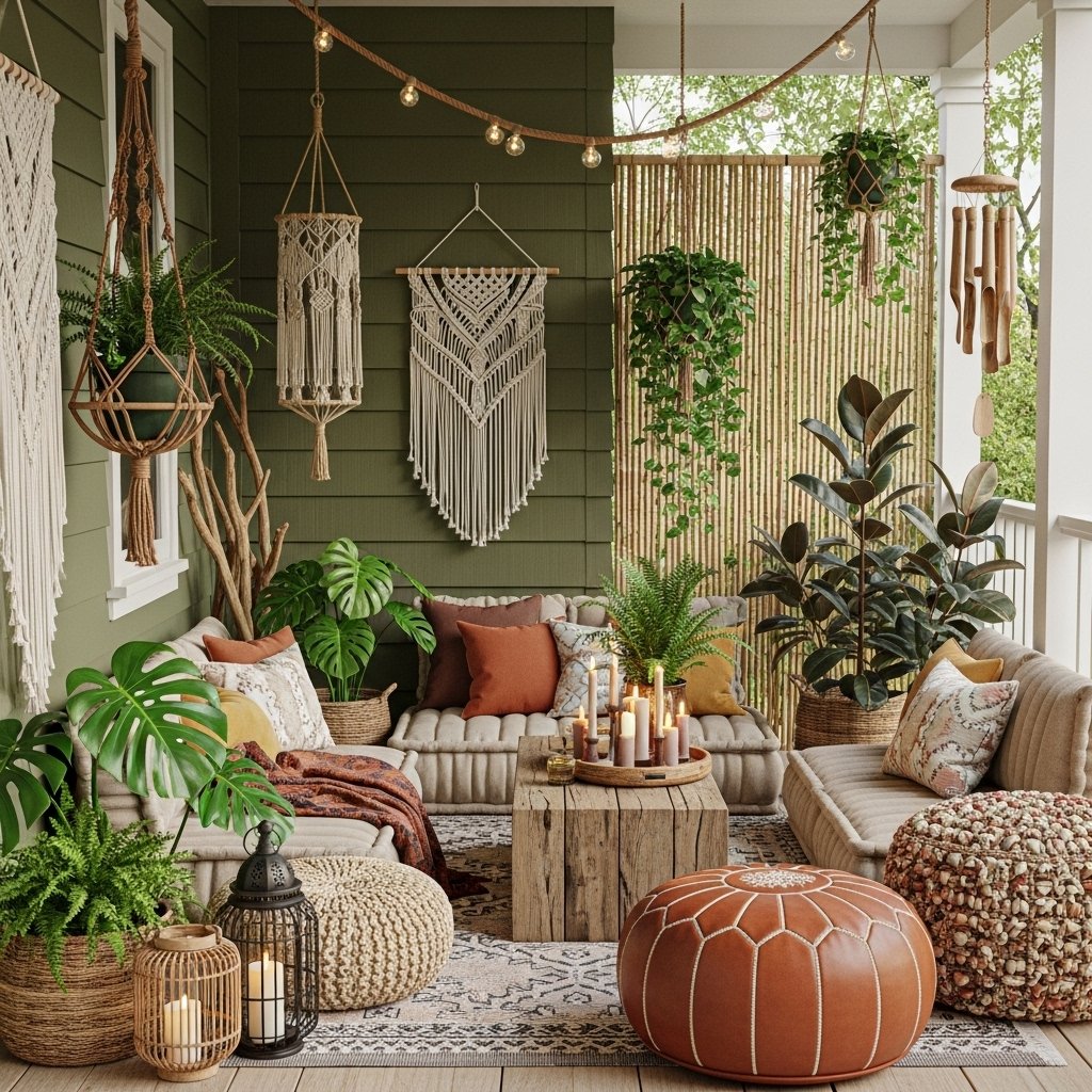 Earthy Boho Porch Hideaway