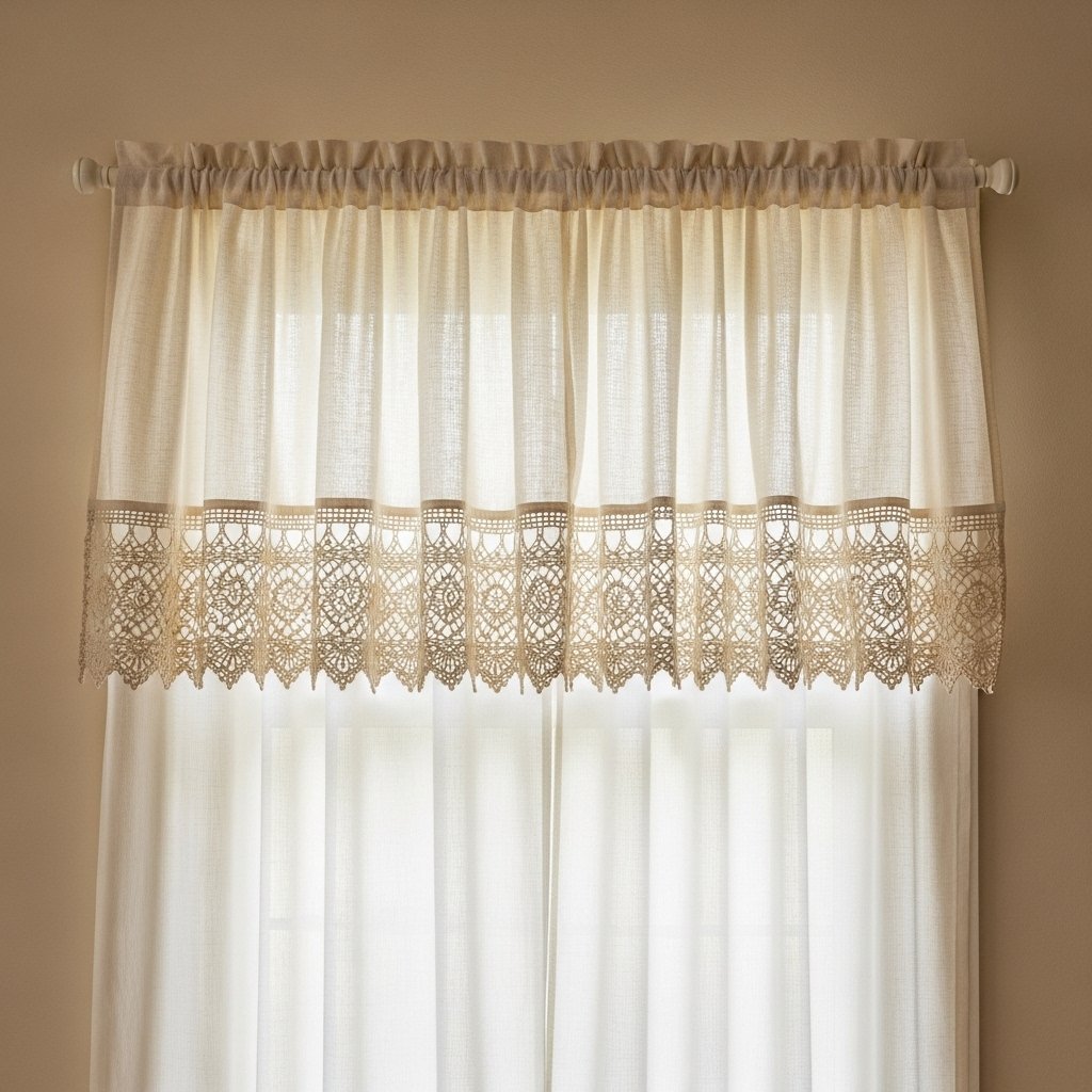 Sheer Valance with Vintage Lace Trim