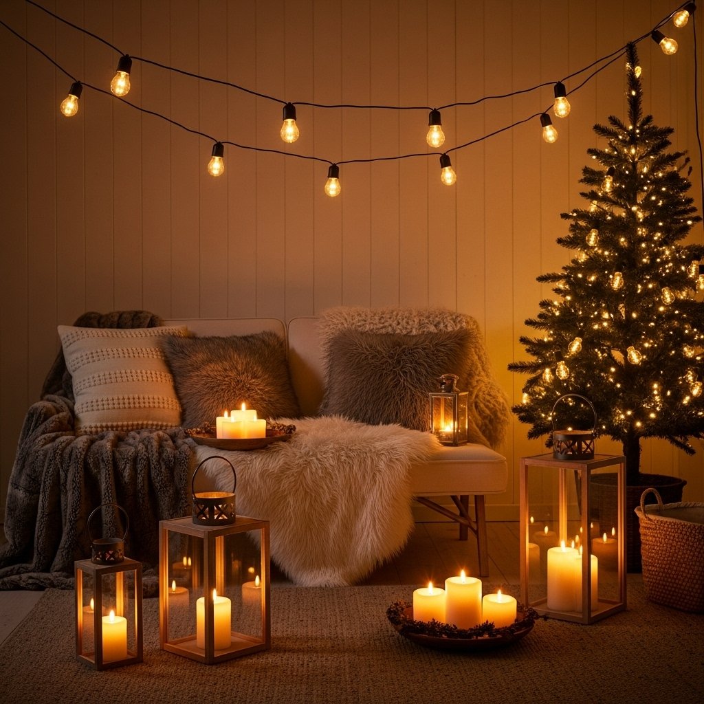 Soft Glow Lounge with Lantern & Tree Lights