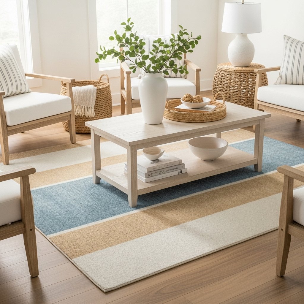 Sand & Sea Striped Coastal Area Rug