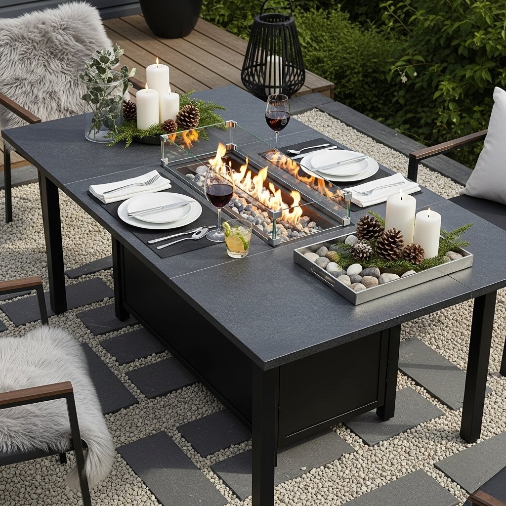 Hearthline Slate Fire Table