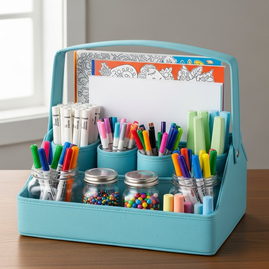 Aqua Art Caddy for Summer Craft Supply Control