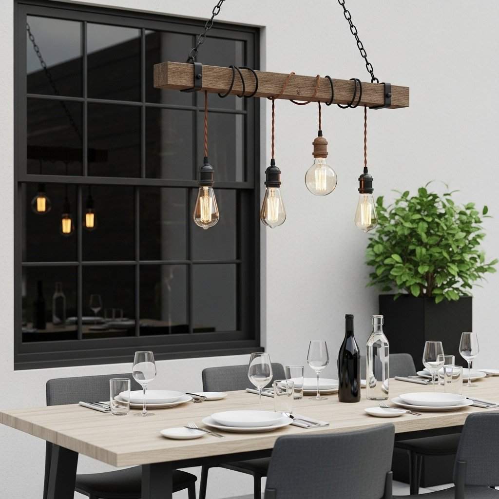 Industrial Farmhouse Beam Chandelier