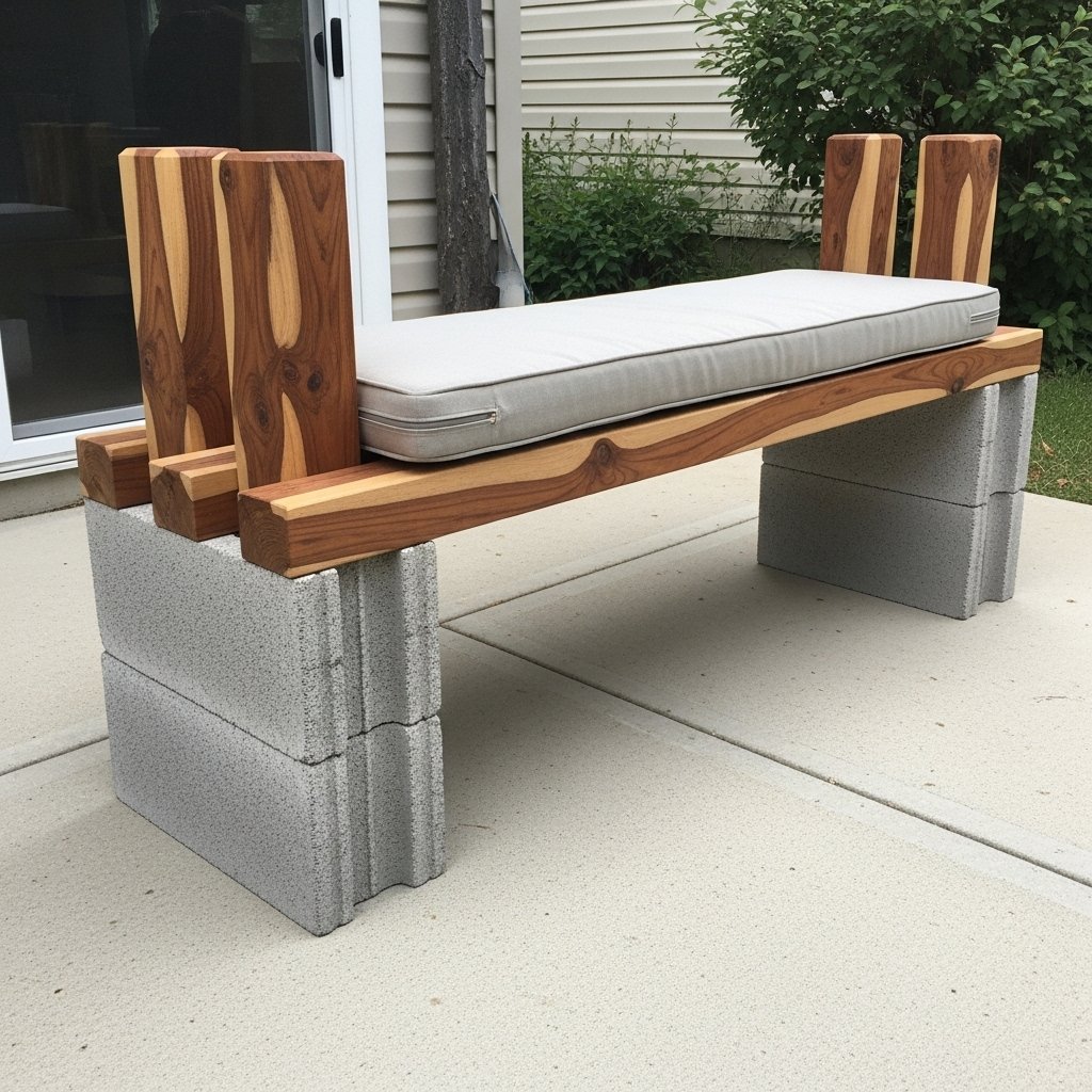 Modern Cinder Block Bench