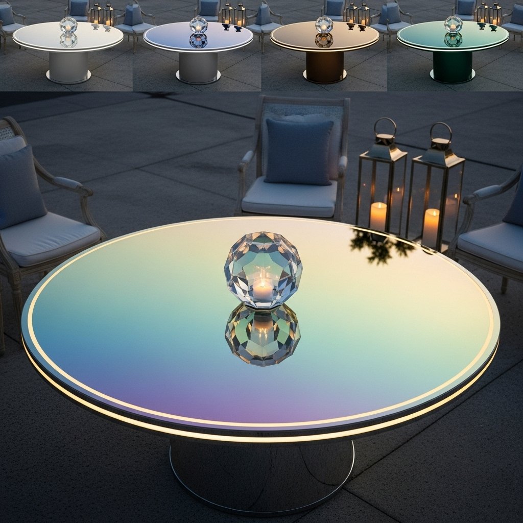 PrismGlow LED Mirage Table