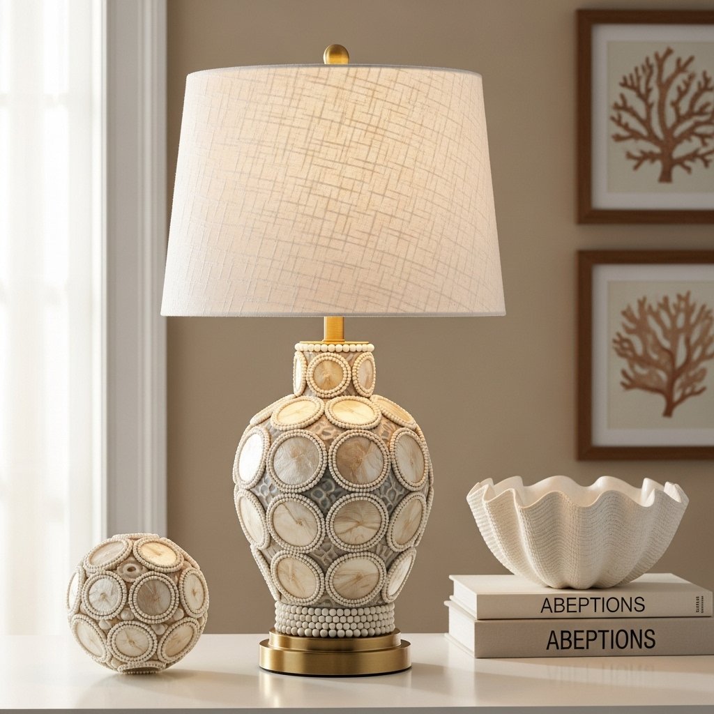 Capiz Shell Table Lamp with Coastal Accents