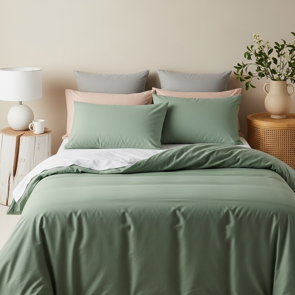 Sage Green Cotton Bedding Set