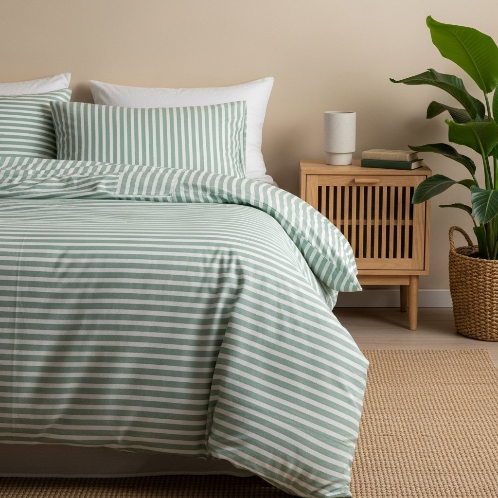 Seafoam Pinstripe Cotton Set