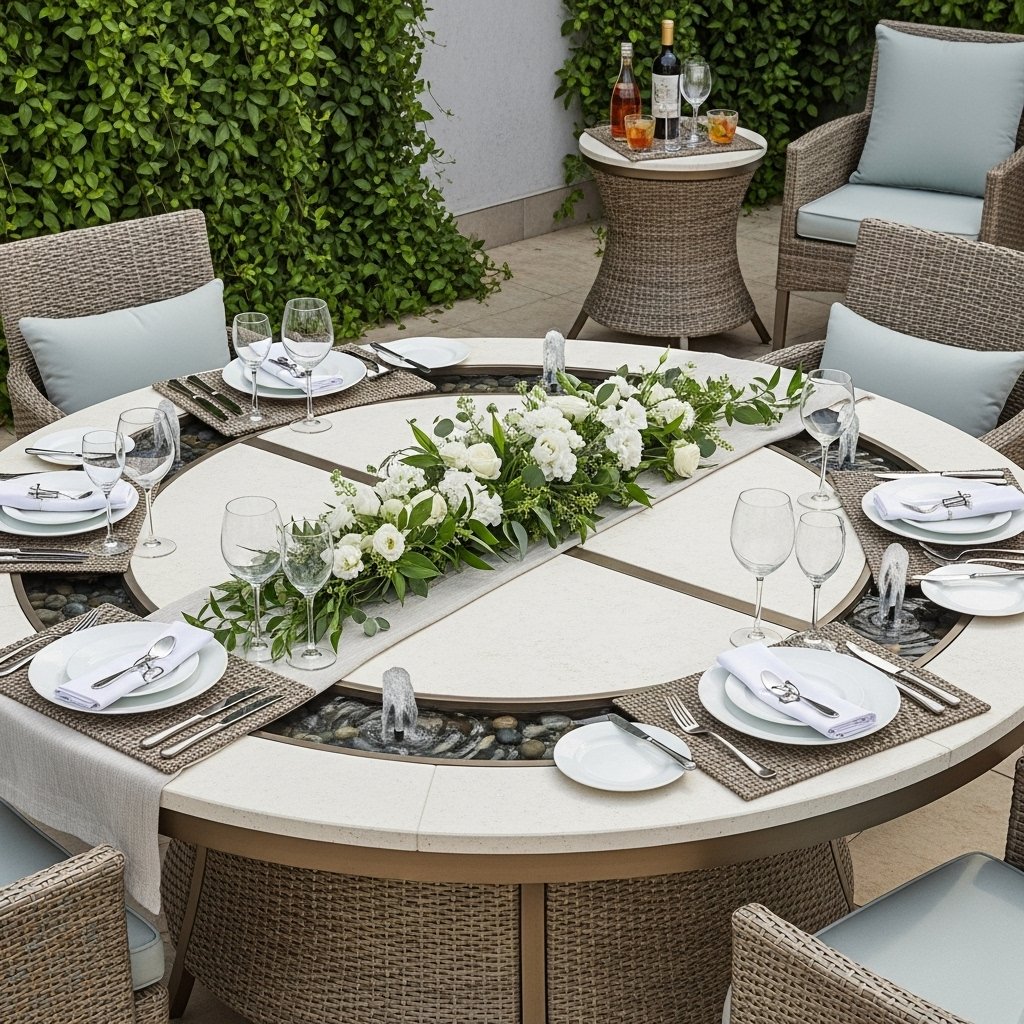 OasisFlow Circular Fountain Table