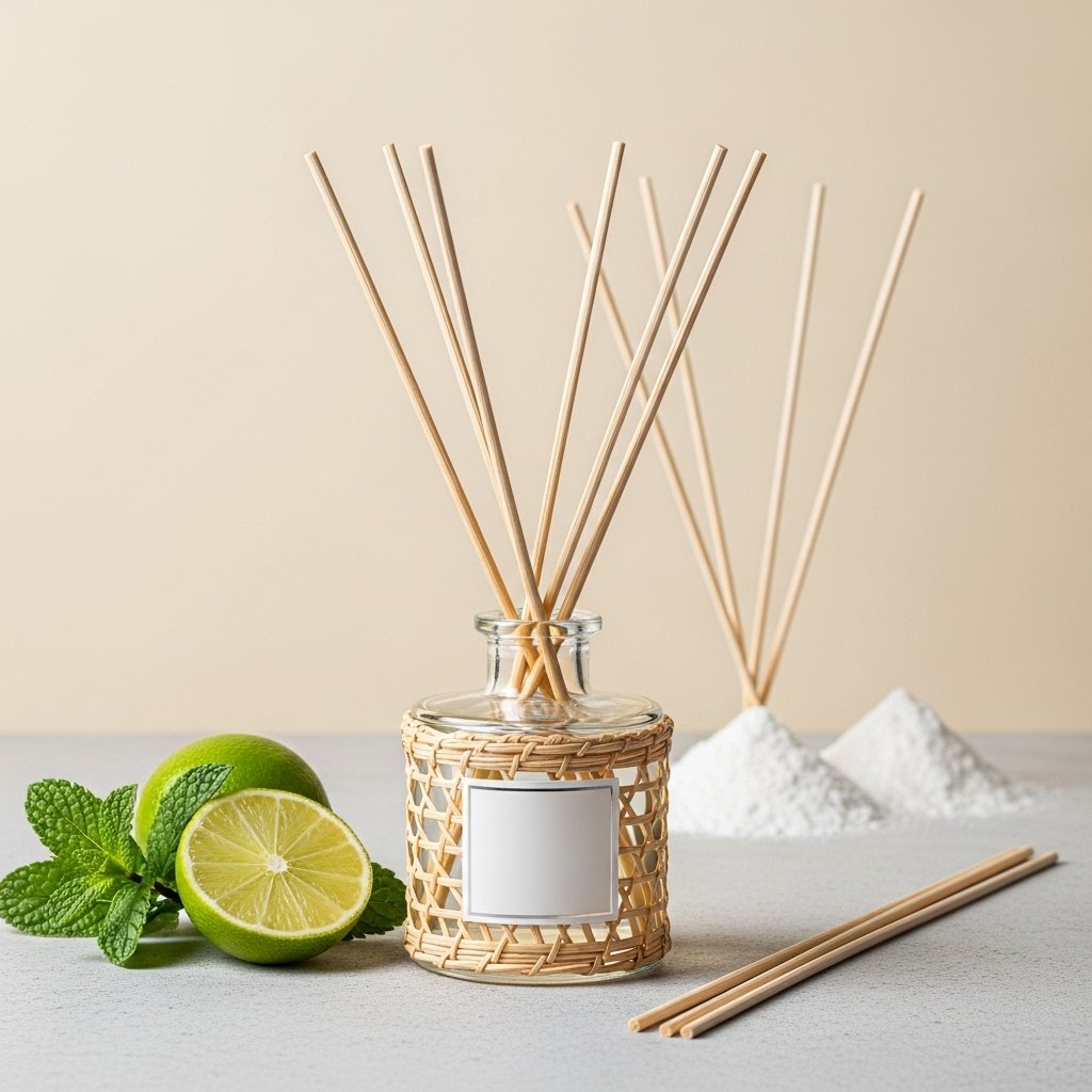 Lime Mint Reed Diffuser with Wicker Wrap