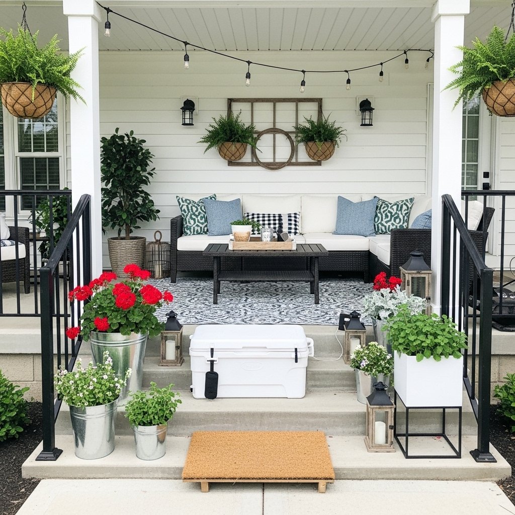 Classic Porch with Modern Farmhouse Flair