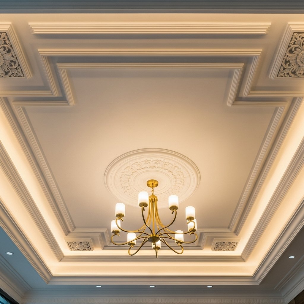 Sophisticated Tray Ceiling with Ambient Cove Lighting