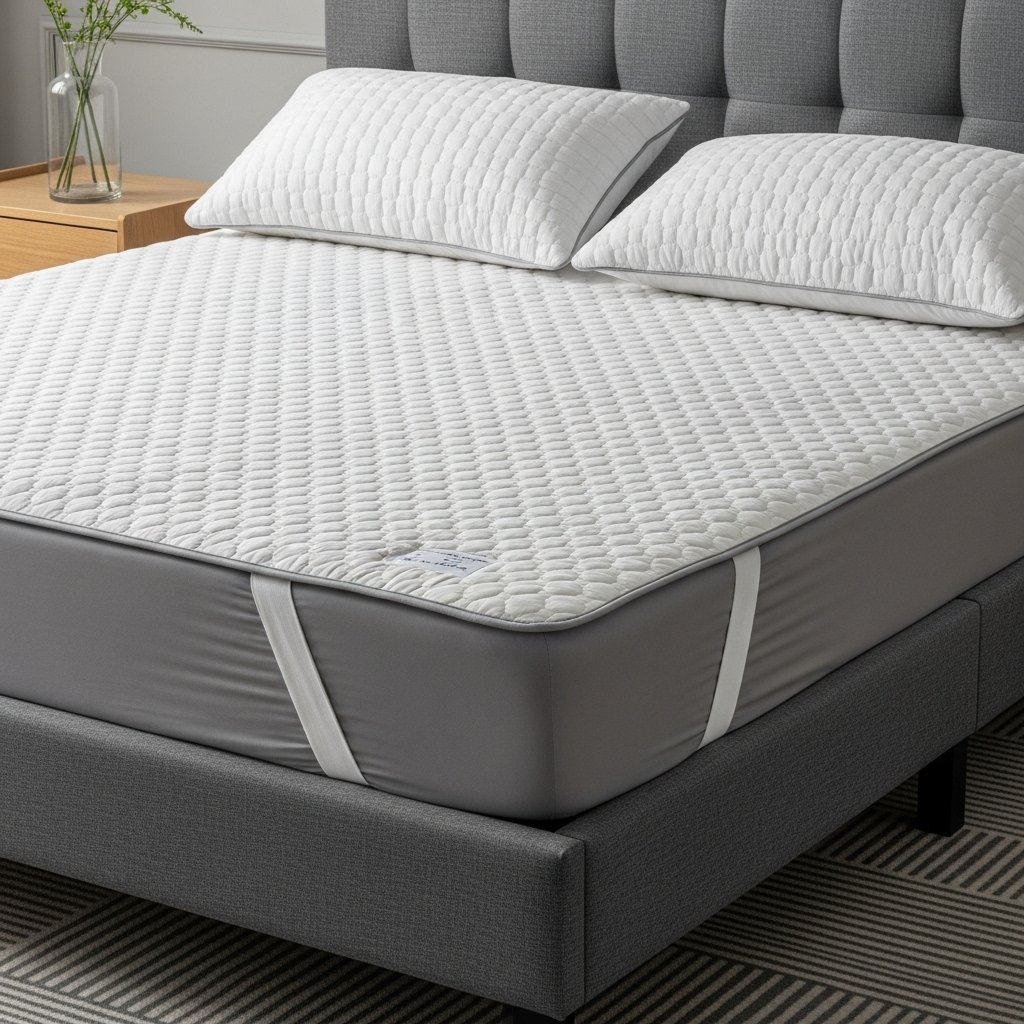 Quilted Cooling Mattress Pad with Straps