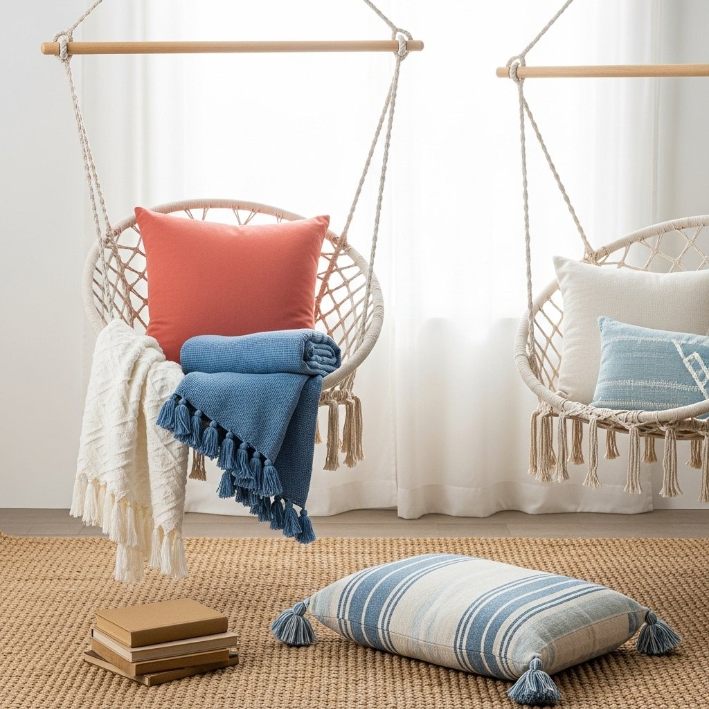 Tassel Accent Throw Pillows & Blankets Set