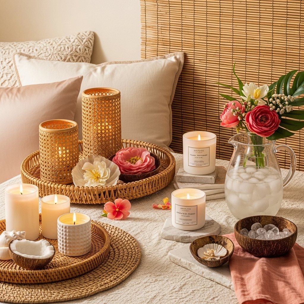 Woven Rattan Candle Holders
