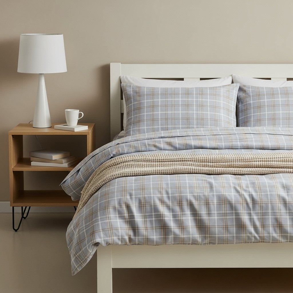 Lightweight Plaid Duvet Cover Set