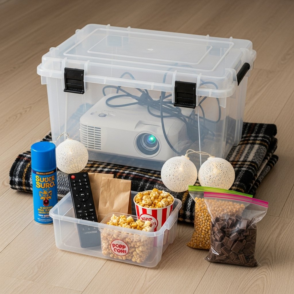 Outdoor Movie Night Bin for Easy Summer Setup