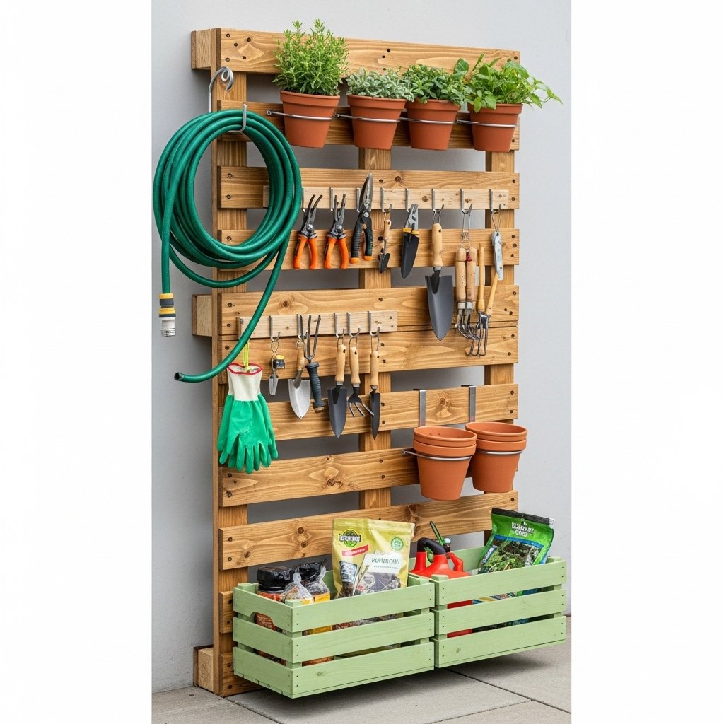 Vertical Garden Tool Wall for Tidy Outdoor Storage
