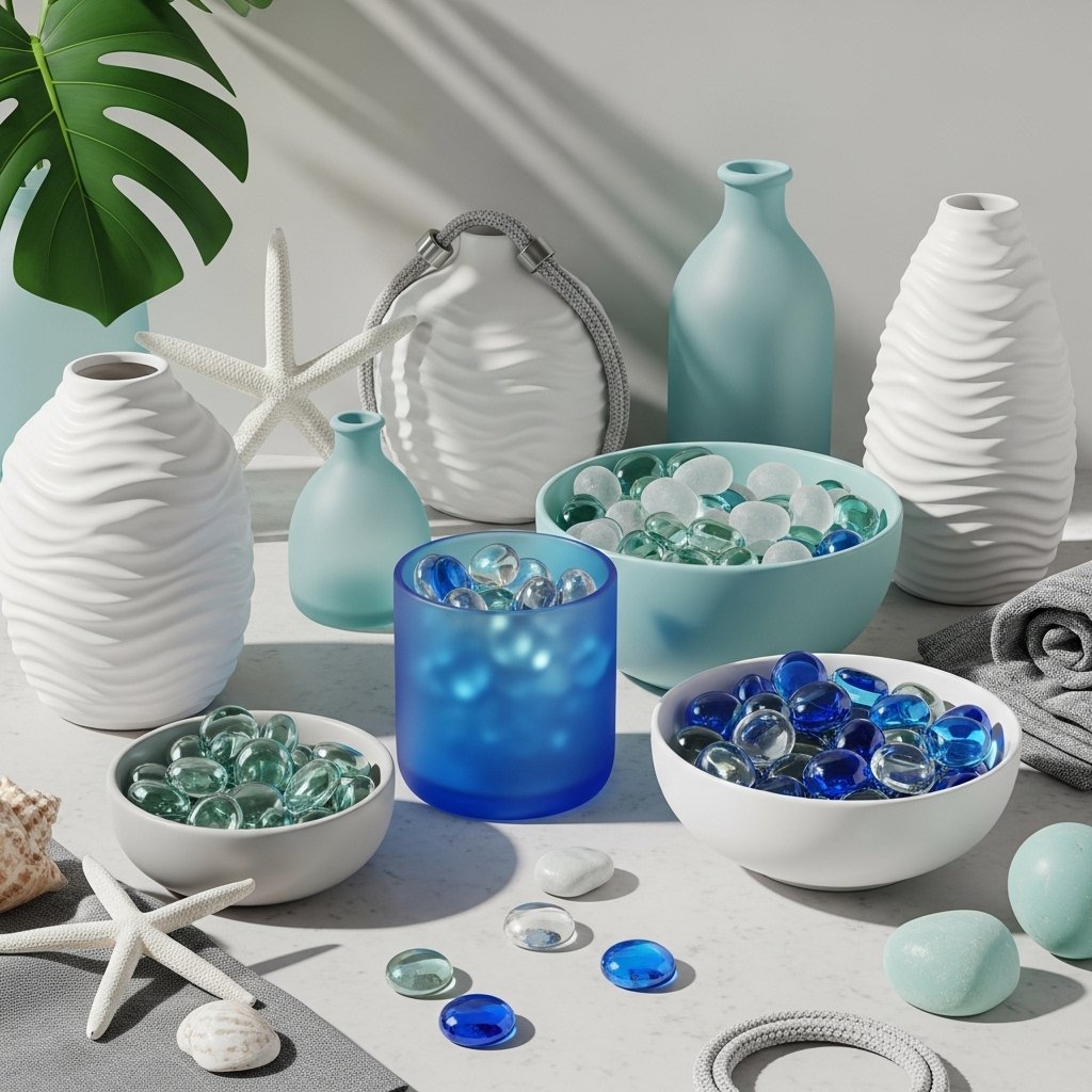 Sea Glass & Coastal Vase Display