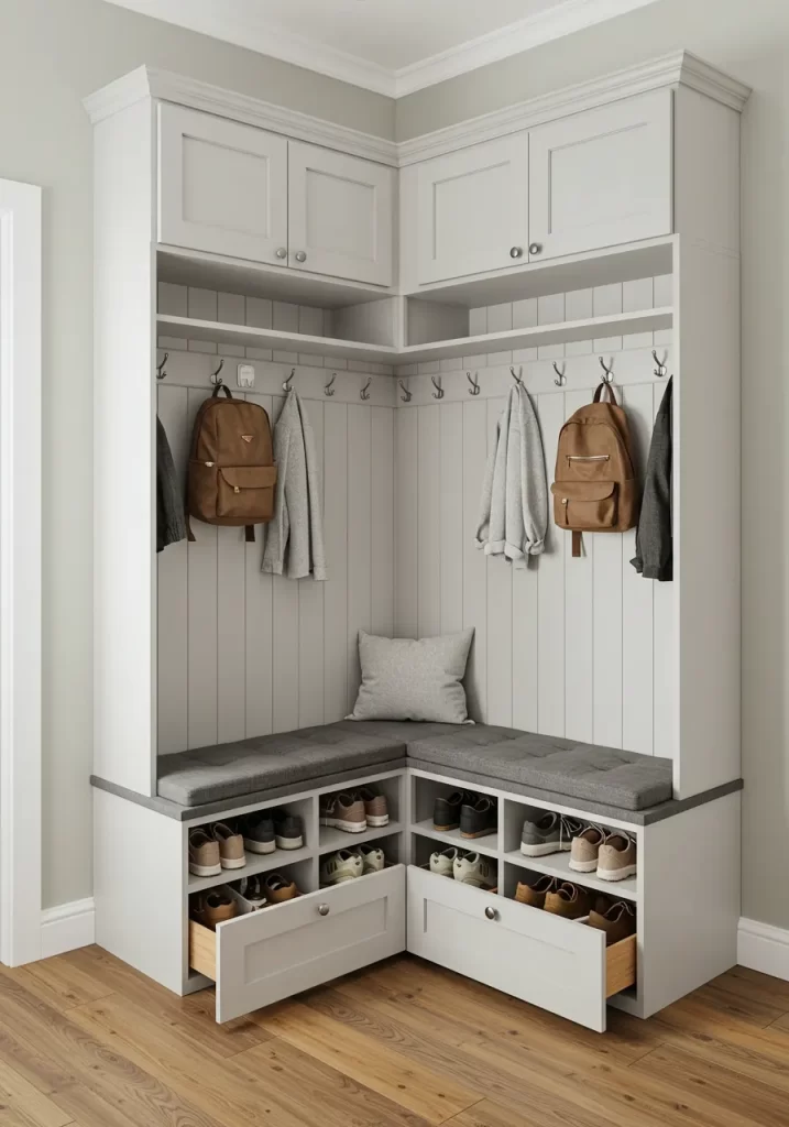 The Corner Comfort Mudroom