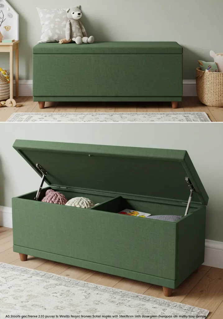 The Grassy Green Storage Bench The Grassy Green Storage Bench