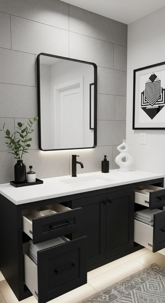 The Bold Modern Monochrome Vanity