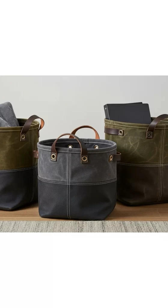 The Waxed Canvas Utility Baskets