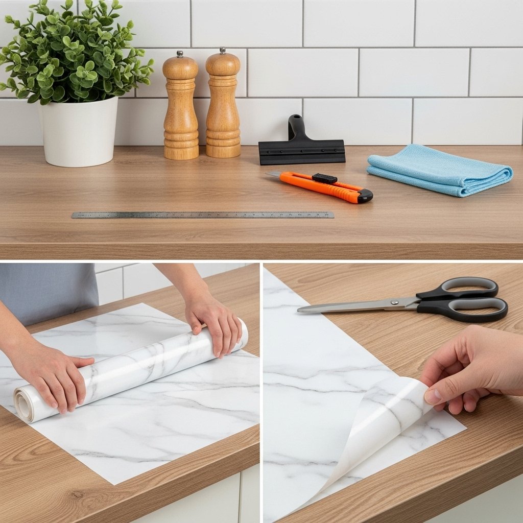 Removable Marble Countertop Film
