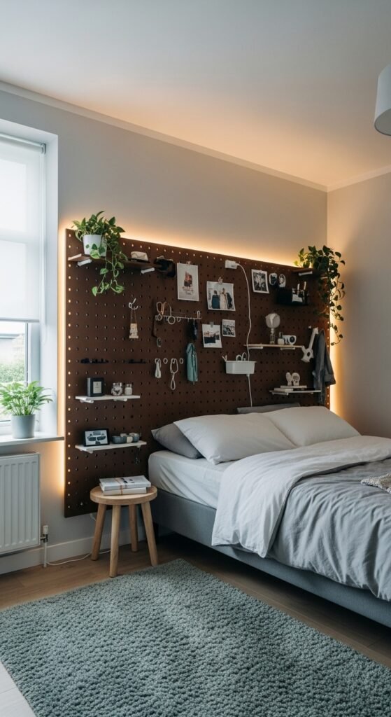 The Practical Pegboard Organizer Headboard